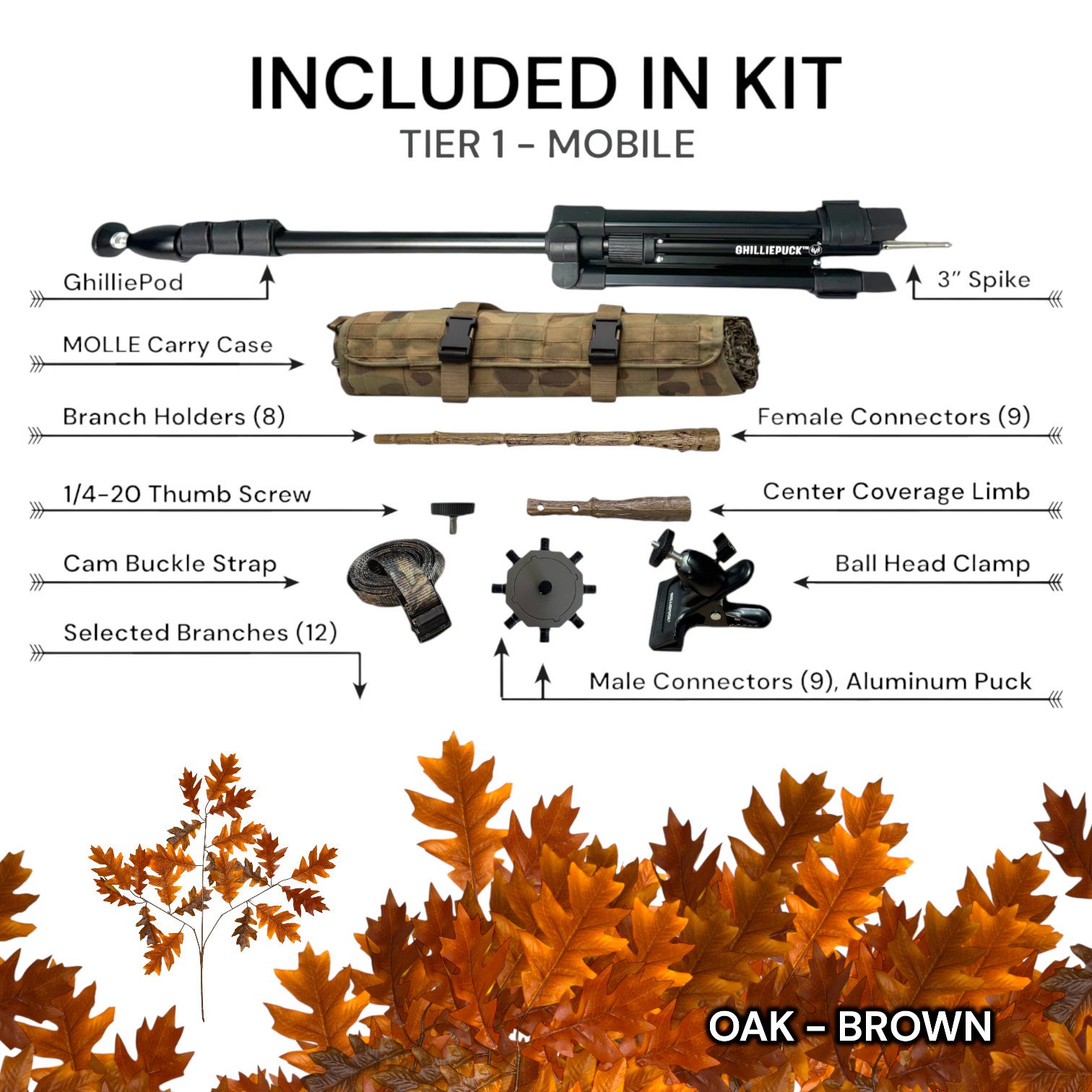 Tier 1 Mobile Kit (Aluminum) – Oak - Brown