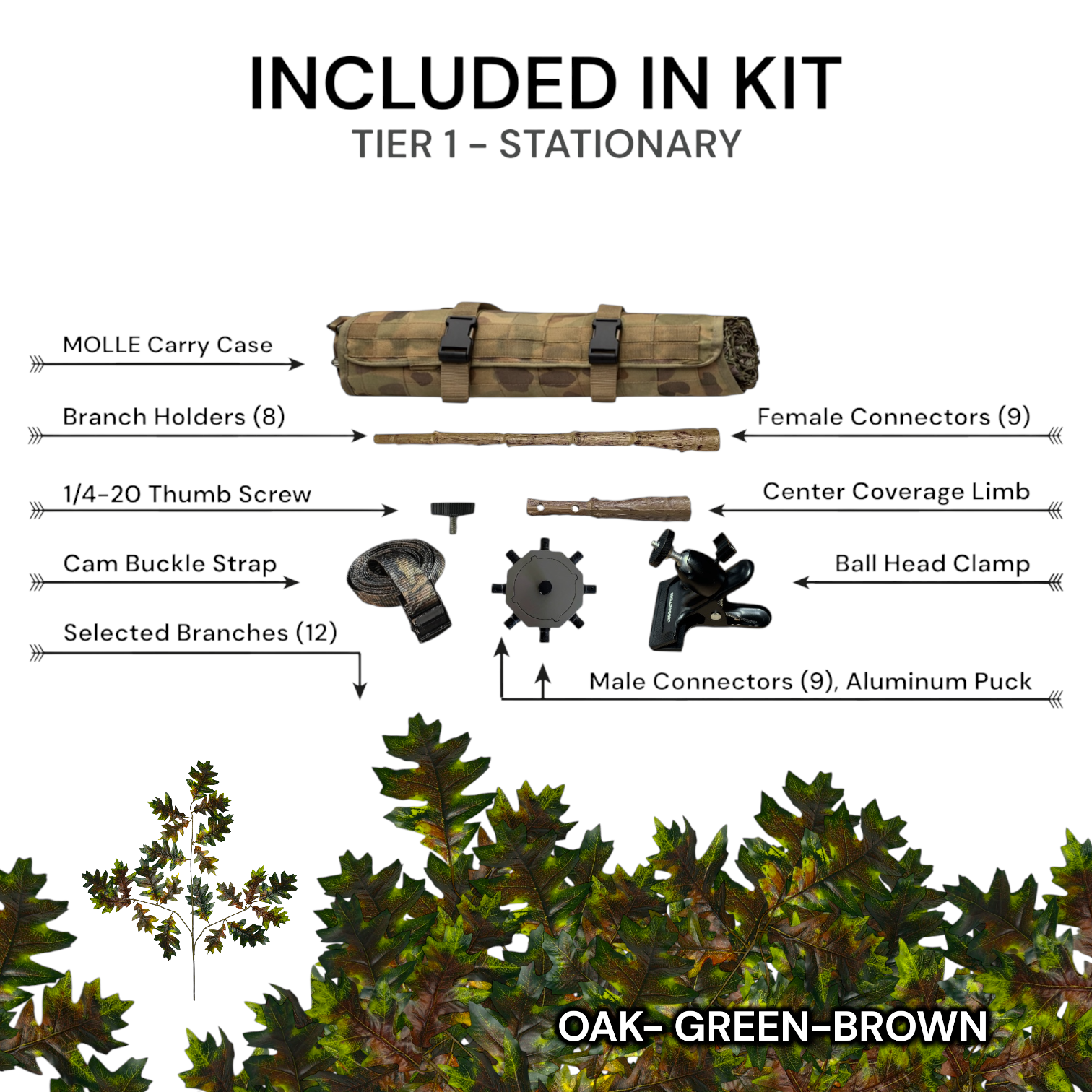 Tier 1 Stationary Kit (Aluminum) – Oak Green-Brown