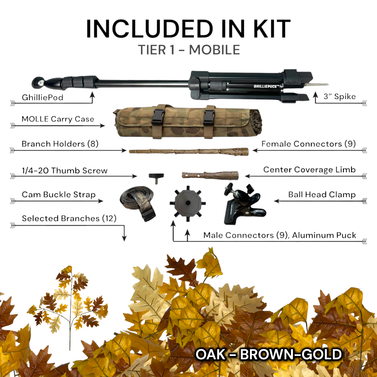 Tier 1 Mobile Kit (Aluminum) – Oak - Brown-Beige