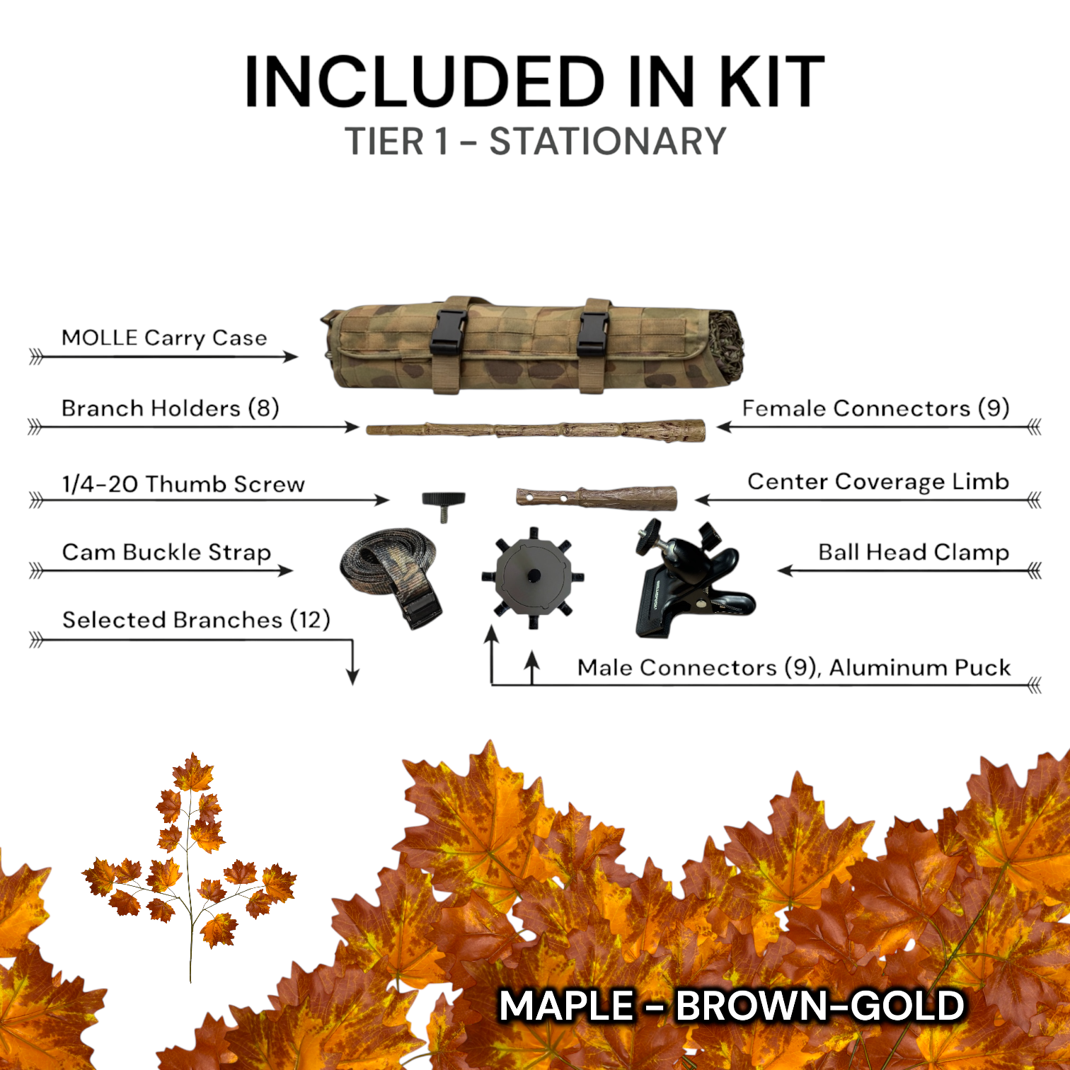 Tier 1 Stationary Kit (Aluminum) – Maple Brown-Gold