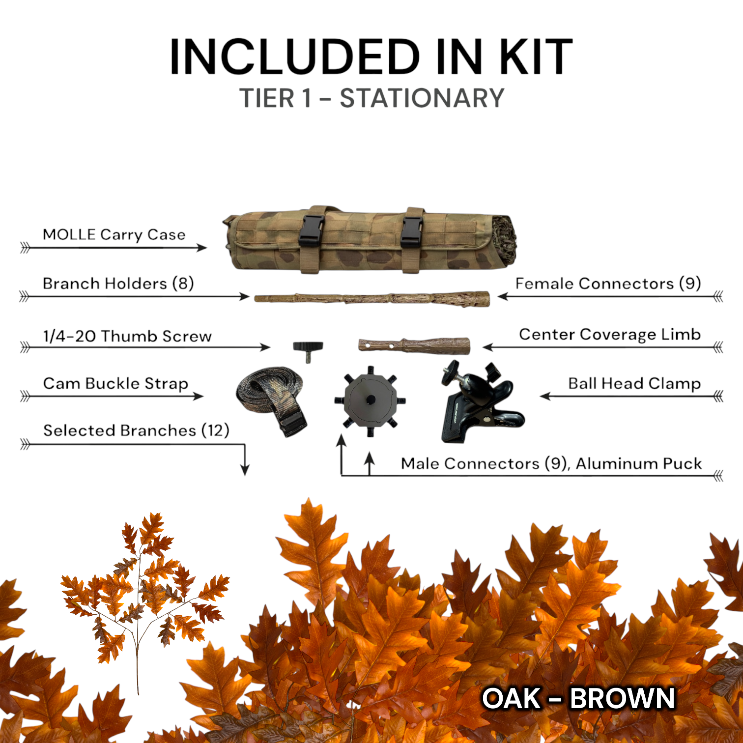 Tier 1 Stationary Kit (Aluminum) – Oak Brown