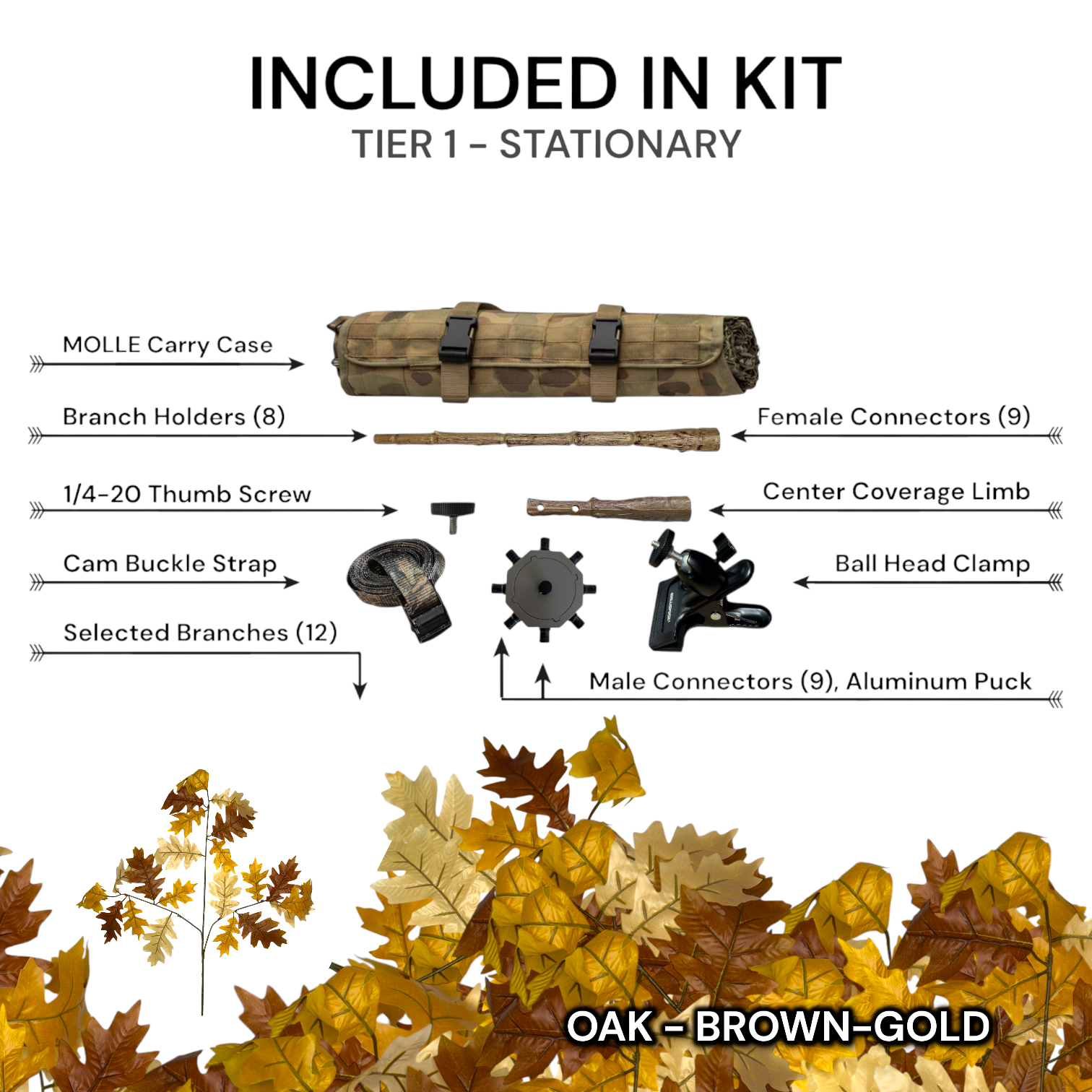 Tier 1 Stationary Kit (Aluminum) – Oak Brown-Beige