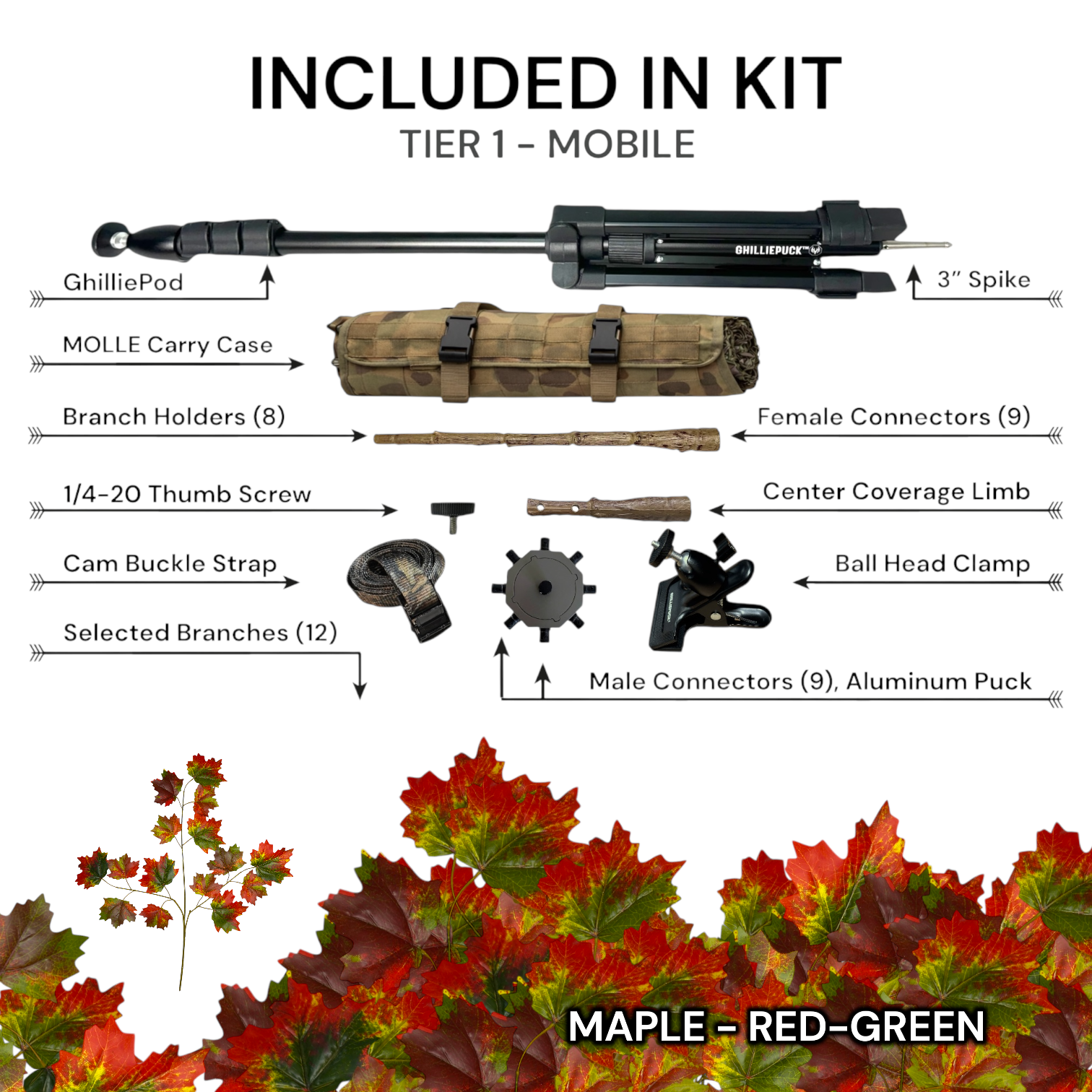 Tier 1 Mobile Kit (Aluminum) – Maple Red-Green