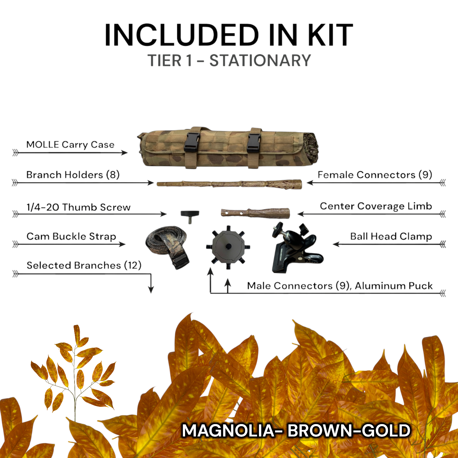 Tier 1 Stationary Kit (Aluminum) – Magnolia Brown-Gold